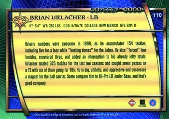 2000 Collector's Edge Odyssey - Retail #110 Brian Urlacher Back