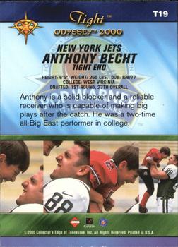 2000 Collector's Edge Odyssey - Tight #T19 Anthony Becht Back