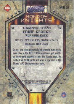 2000 Collector's Edge Supreme - Monday Knights #MK19 Eddie George Back