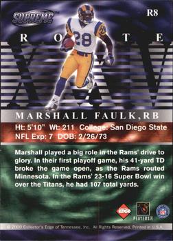 2000 Collector's Edge Supreme - Route XXXIV #R8 Marshall Faulk Back