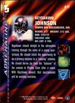 2000 Collector's Edge T3 - Adrenaline #A17 Keyshawn Johnson Back