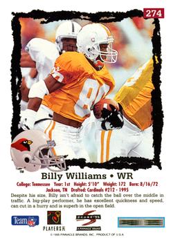 1995 Score #274 Billy Williams Back