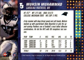 2000 Collector's Edge T3 - HoloPlatinum #22 Muhsin Muhammad Back