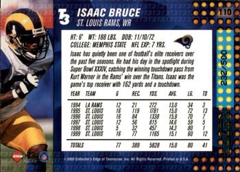 2000 Collector's Edge T3 - HoloPlatinum #110 Isaac Bruce Back