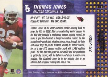 2000 Collector's Edge T3 - HoloPlatinum #151 Thomas Jones Back