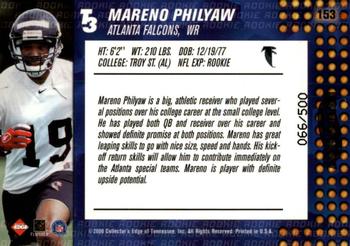 2000 Collector's Edge T3 - HoloPlatinum #153 Mareno Philyaw Back