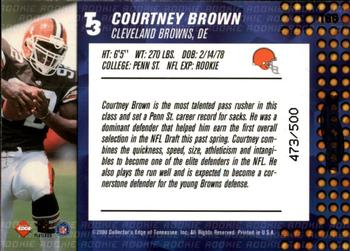 2000 Collector's Edge T3 - HoloPlatinum #166 Courtney Brown Back