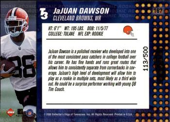2000 Collector's Edge T3 - HoloPlatinum #167 JaJuan Dawson Back