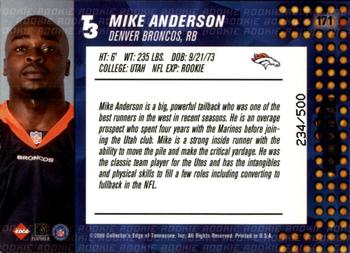 2000 Collector's Edge T3 - HoloPlatinum #171 Mike Anderson Back
