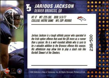 2000 Collector's Edge T3 - HoloPlatinum #173 Jarious Jackson Back
