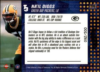 2000 Collector's Edge T3 - HoloPlatinum #176 Na'il Diggs Back