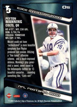 2000 Collector's Edge T3 - Overture #O5 Peyton Manning Back