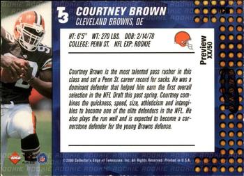 2000 Collector's Edge T3 - Previews HoloRed #CB Courtney Brown Back