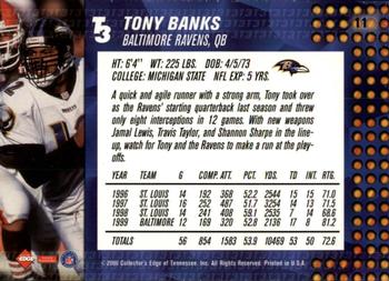 2000 Collector's Edge T3 - Retail #11 Tony Banks Back