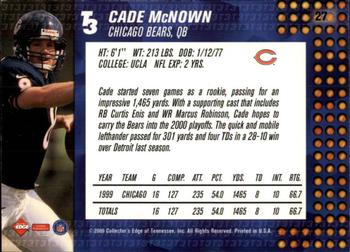 2000 Collector's Edge T3 - Retail #27 Cade McNown Back