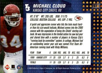 2000 Collector's Edge T3 - Retail #67 Michael Cloud Back