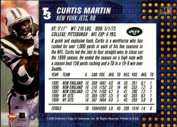 2000 Collector's Edge T3 - Retail #94 Curtis Martin Back