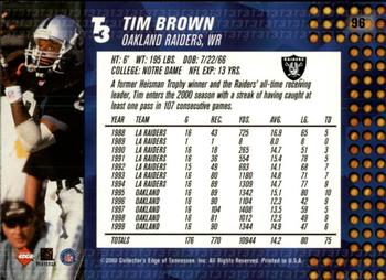 2000 Collector's Edge T3 - Retail #96 Tim Brown Back