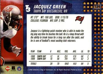 2000 Collector's Edge T3 - Retail #134 Jacquez Green Back