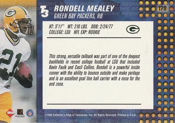 2000 Collector's Edge T3 - Retail #179 Rondell Mealey Back