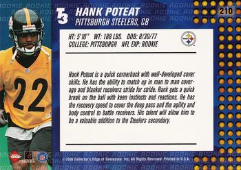 2000 Collector's Edge T3 - Retail #210 Hank Poteat Back