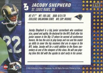 2000 Collector's Edge T3 - Retail #212 Jacoby Shepherd Back