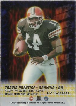 2000 Collector's Edge T3 - Rookie Excalibur #RE8 Travis Prentice Back