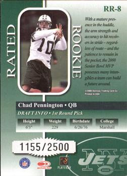 2000 Donruss - Rated Rookies #RR-8 Chad Pennington Back
