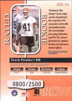 2000 Donruss - Rated Rookies #RR-16 Travis Prentice Back