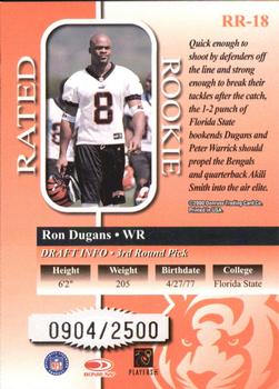 2000 Donruss - Rated Rookies #RR-18 Ron Dugans Back