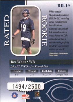 2000 Donruss - Rated Rookies #RR-19 Dez White Back