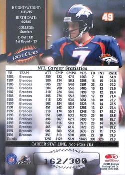 2000 Donruss - Stat Line Career #49 John Elway Back
