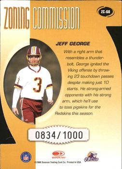 2000 Donruss - Zoning Commission #ZC-60 Jeff George Back
