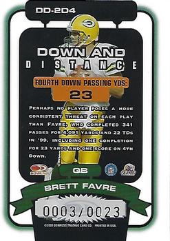 2000 Donruss Elite - Down and Distance #DD-2D4 Brett Favre Back