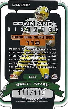 2000 Donruss Elite - Down and Distance Die Cuts #DD-2D2 Brett Favre Back