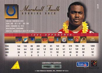 1995 Select Certified #1 Marshall Faulk Back
