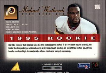 1995 Select Certified #106 Michael Westbrook Back