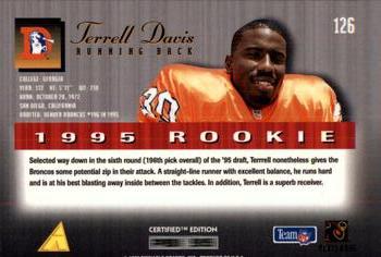 1995 Select Certified #126 Terrell Davis Back
