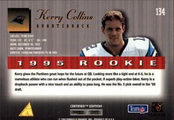 1995 Select Certified #134 Kerry Collins Back