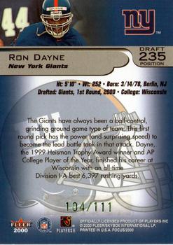 2000 Fleer Focus - Draft Position #235 Ron Dayne Back