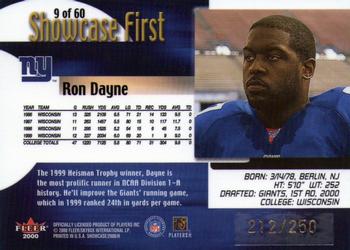 2000 Fleer Showcase - Rookie Showcase Firsts #9 Ron Dayne Back
