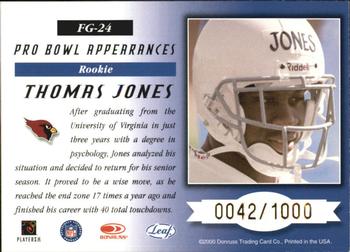 2000 Leaf Certified - Fabric of the Game #FG-24 Thomas Jones Back