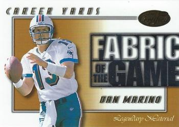 2000 Leaf Certified - Fabric of the Game #FG-51 Dan Marino Front