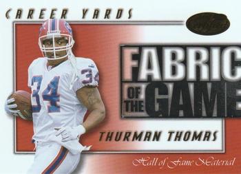 2000 Leaf Certified - Fabric of the Game #FG-57 Thurman Thomas Front