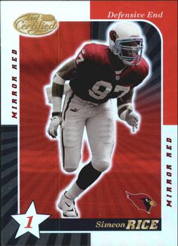 2000 Leaf Certified - Mirror Red #3 Simeon Rice Front