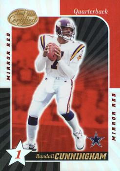 2000 Leaf Certified - Mirror Red #35 Randall Cunningham Front