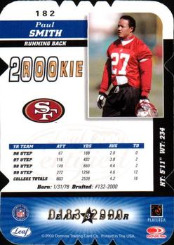 2000 Leaf Certified - Rookie Die Cuts #182 Paul Smith Back