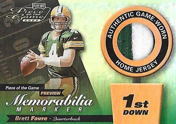 2000 Leaf Limited - Piece of the Game Previews First Down #BF4-G Brett Favre Front