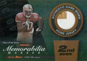 2000 Leaf Limited - Piece of the Game Previews Second Down #JR80-R Jerry Rice Front