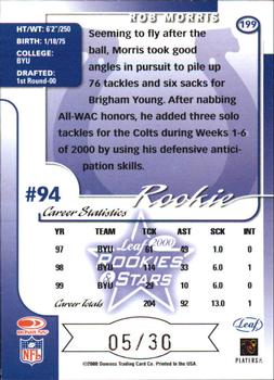 2000 Leaf Rookies & Stars - Longevity #199 Rob Morris Back